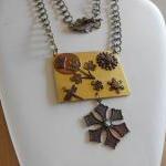 Handmade Riveted Brass And Copper Necklace