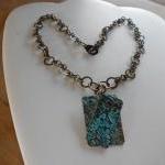 Beautiful Blue Patinaed Necklace